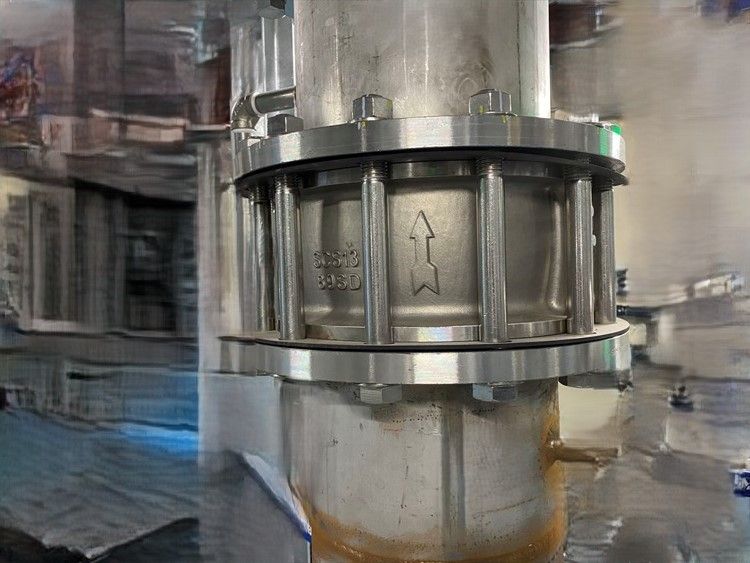 DUAL PLATE CHECK VALVE ON PIPELINE